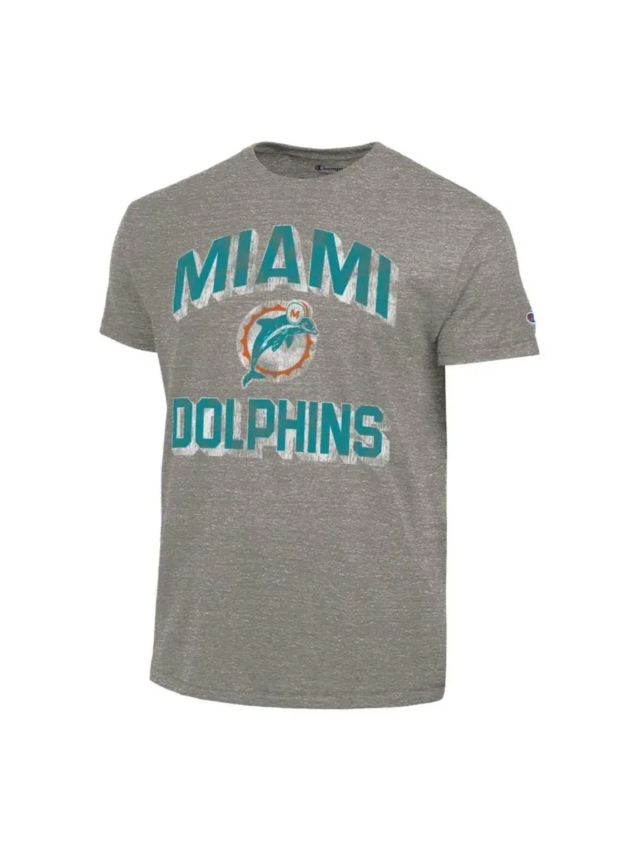 Футболка с принтом Ultimate Tri-Blend Miami Dolphins Champion — изображение 3 из 3, темно-серый