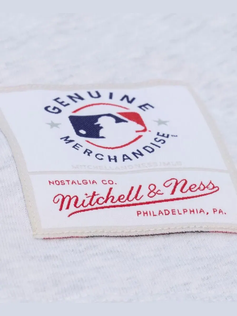 Футболка-кроп с принтом Script Cropped Boxy T-Shirt Mitchell & Ness — изображение 3 из 4, серый