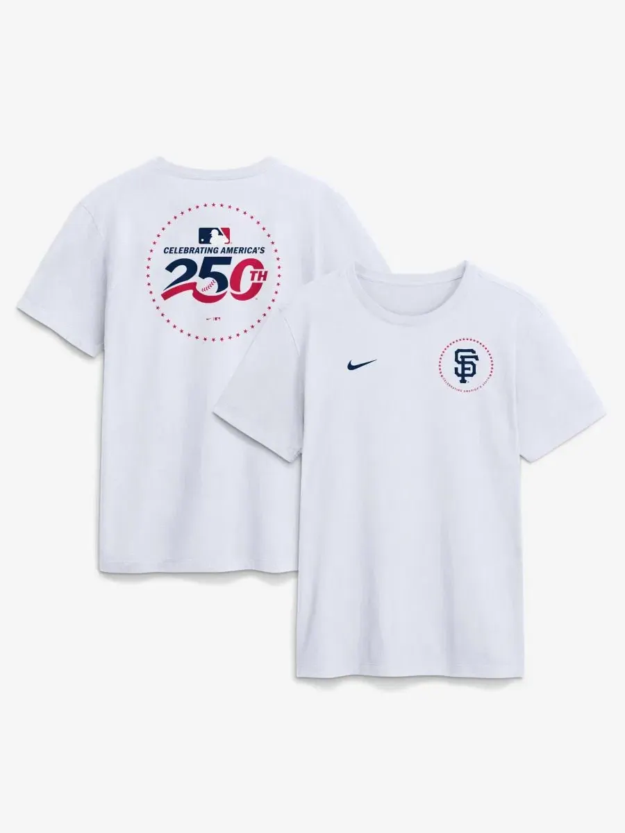 Футболка с длинным рукавом с принтом San Francisco Giants Celebrating America's 250th Logo Nike — изображение 1 из 3, белый