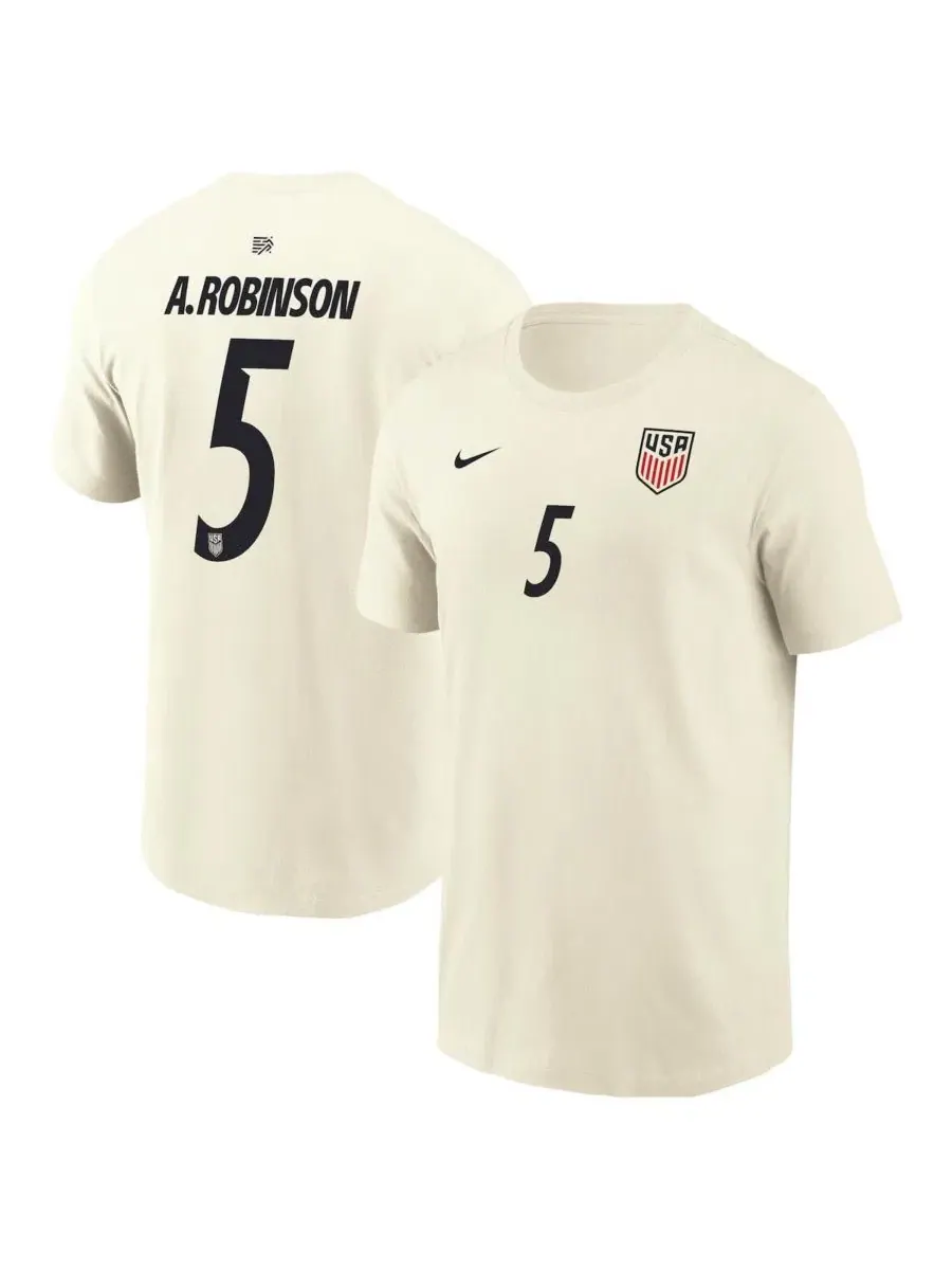 Футболка с именем и номером Antonee Robinson Cream Nike — изображение 1 из 3, бежевый