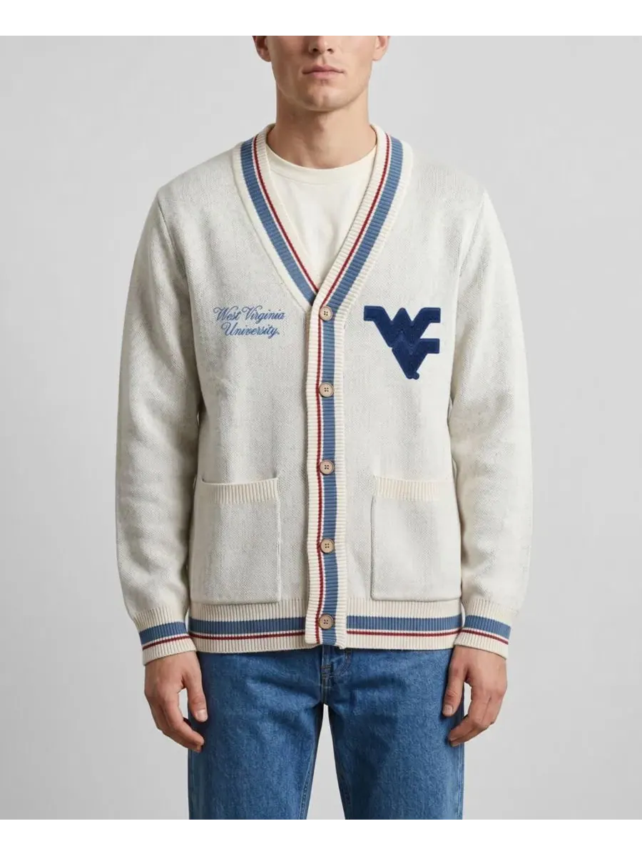 Кардиган на пуговицах с принтом West Virginia Mountaineers Americana Striped Uscape Apparel — изображение 1 из 2, прозрачный