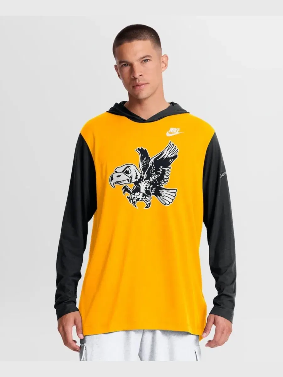 Футболка с капюшоном и длинным рукавом с принтом Iowa Hawkeyes Campus Legacy Tri-Blend Nike — изображение 1 из 5