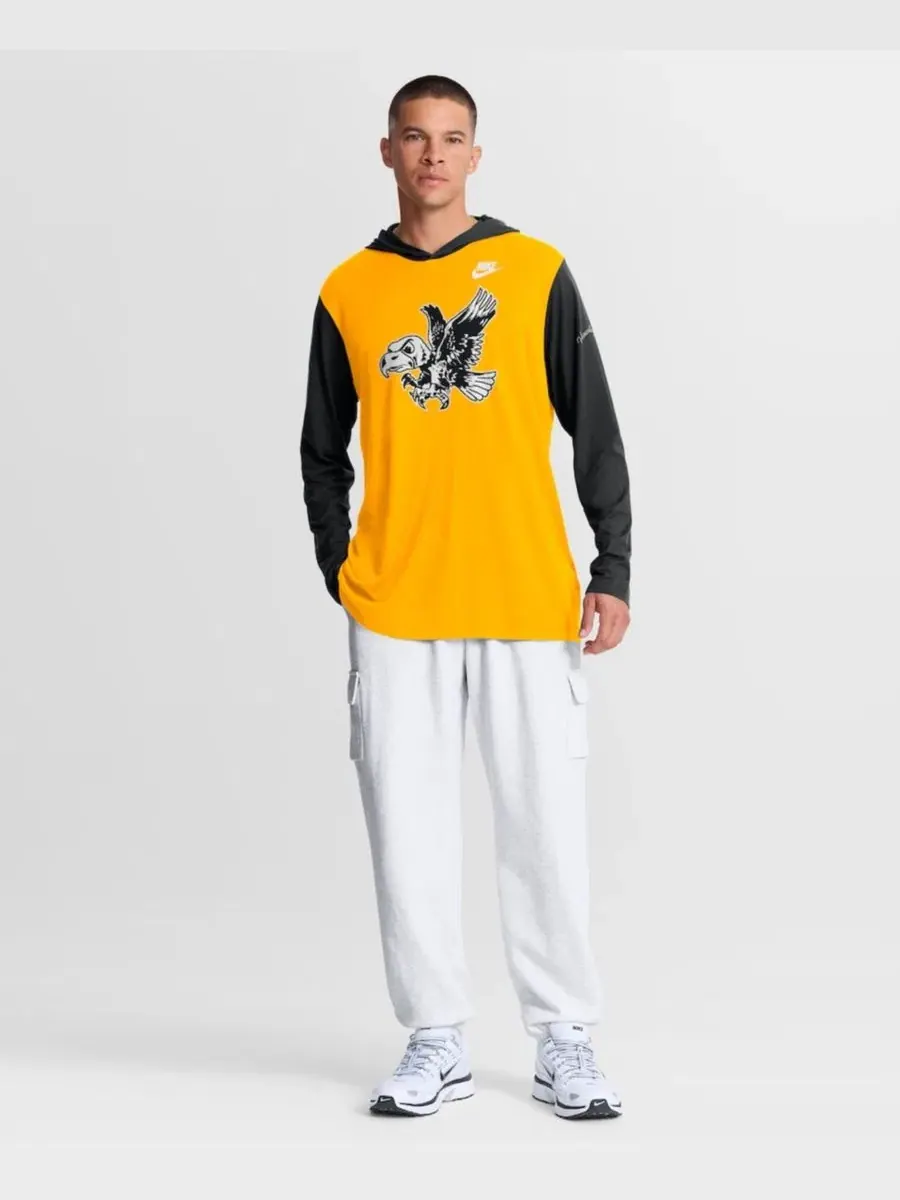 Футболка с капюшоном и длинным рукавом с принтом Iowa Hawkeyes Campus Legacy Tri-Blend Nike — изображение 5 из 5