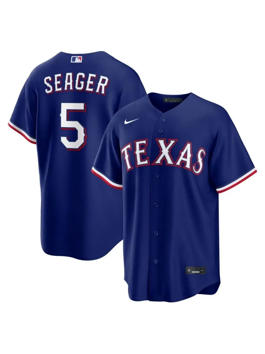 Футболка Nike Texas Rangers Corey Seager с репликой — изображение 1 из 3, королевский