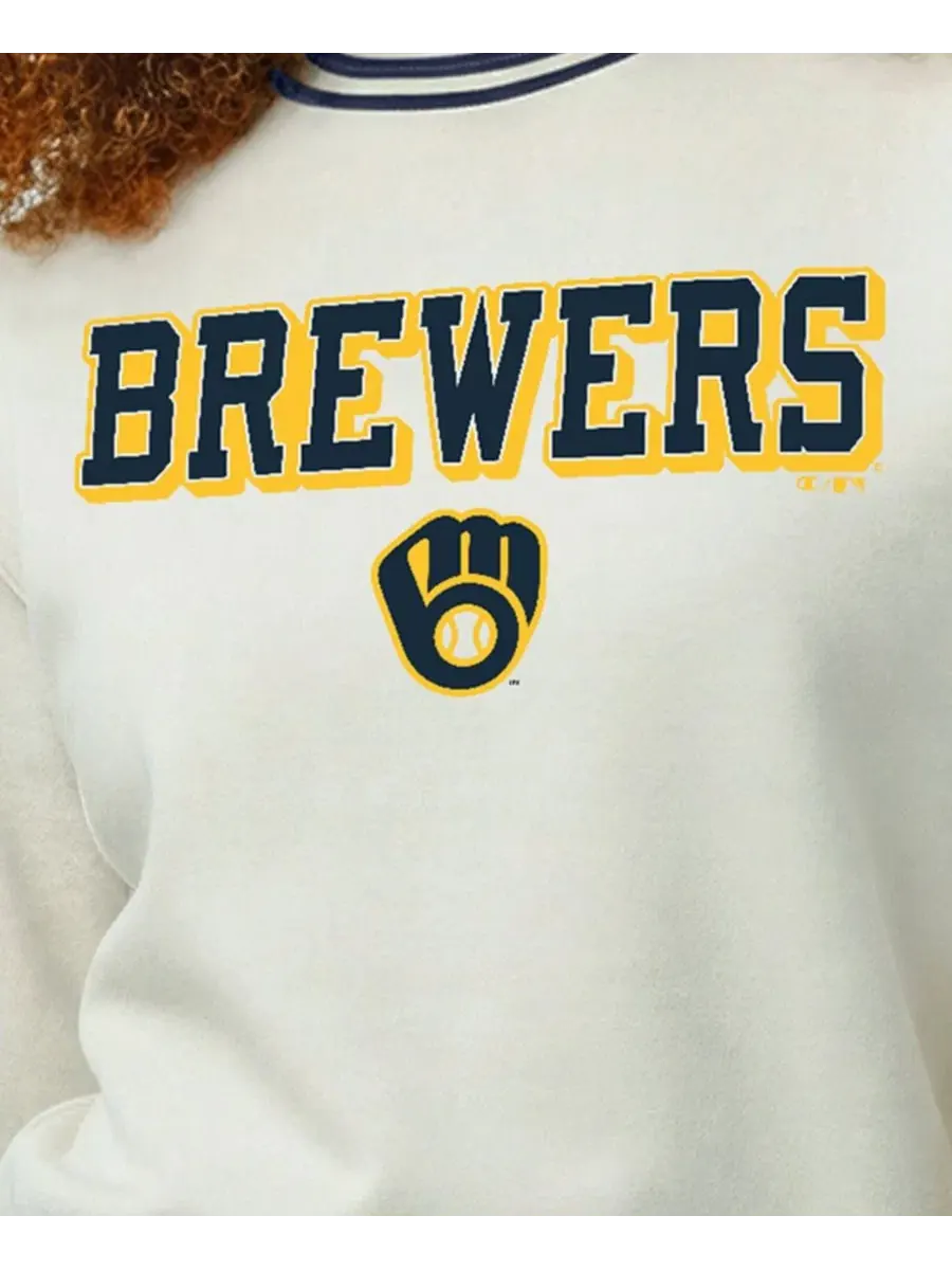 Свитшот женский с флисовой подкладкой Reverse Weave Milwaukee Brewers Champion — изображение 5 из 5, бежевый