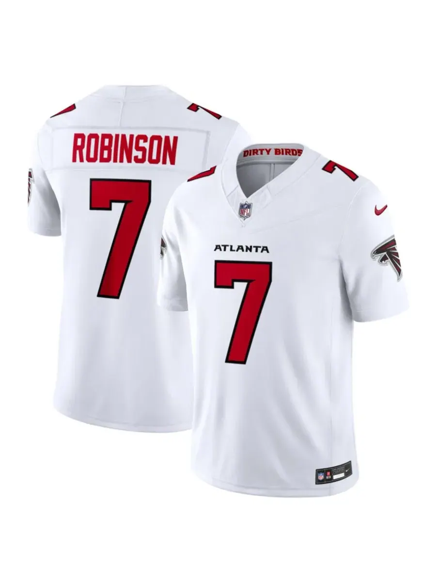 Футболка Nike с длинным рукавом Bijan Robinson White Atlanta Falcons Vapor F.U.S.E. Sewn Down — изображение 1 из 5, белый