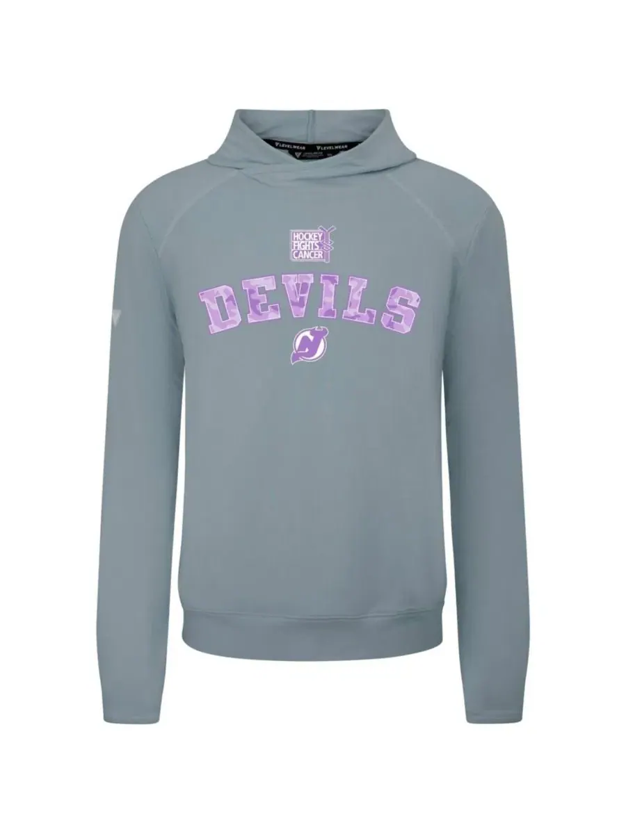 Худи с принтом New Jersey Devils Hockey Fights Cancer Mandate Tri-Blend LevelWear — изображение 1 из 1, серый