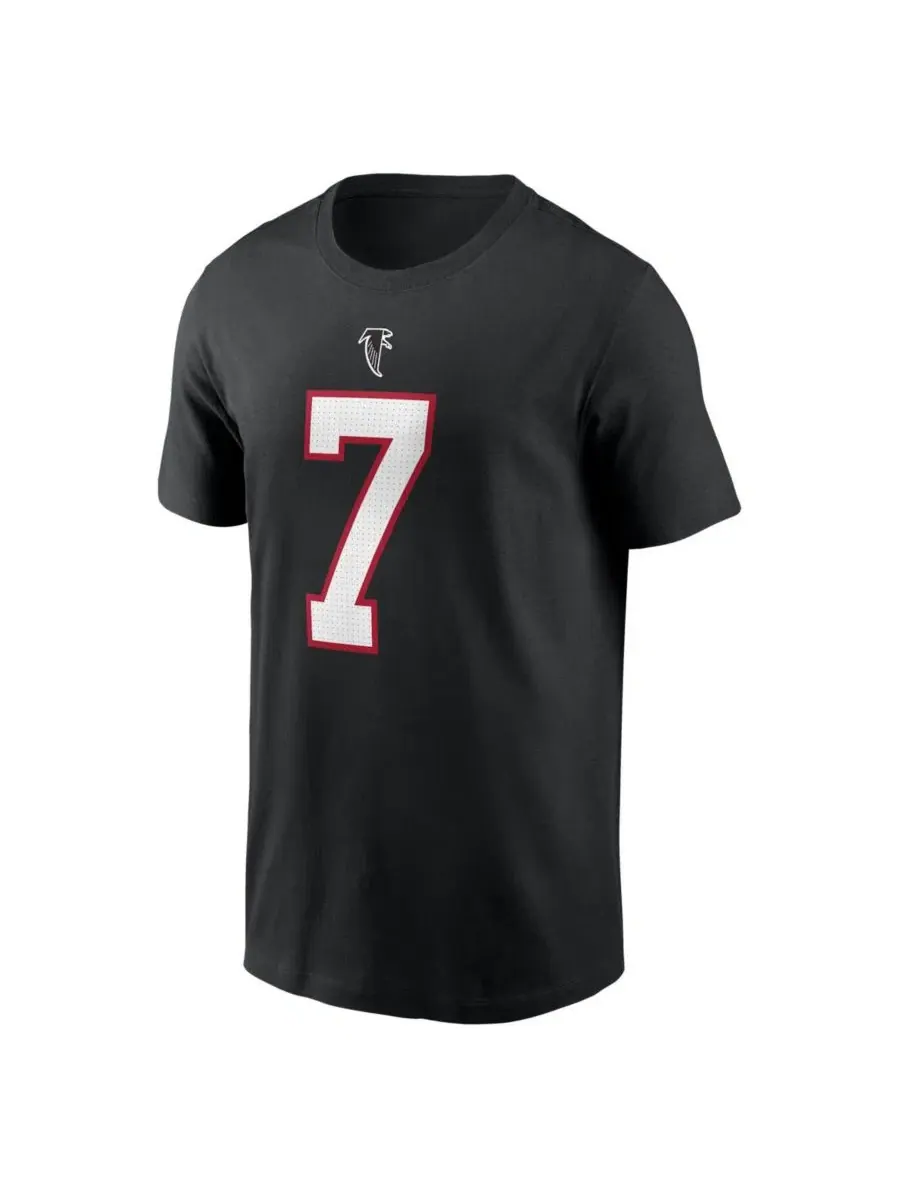 Футболка с длинным рукавом Bijan Robinson Black Atlanta Falcons Name & Number Nike — изображение 2 из 3, черный