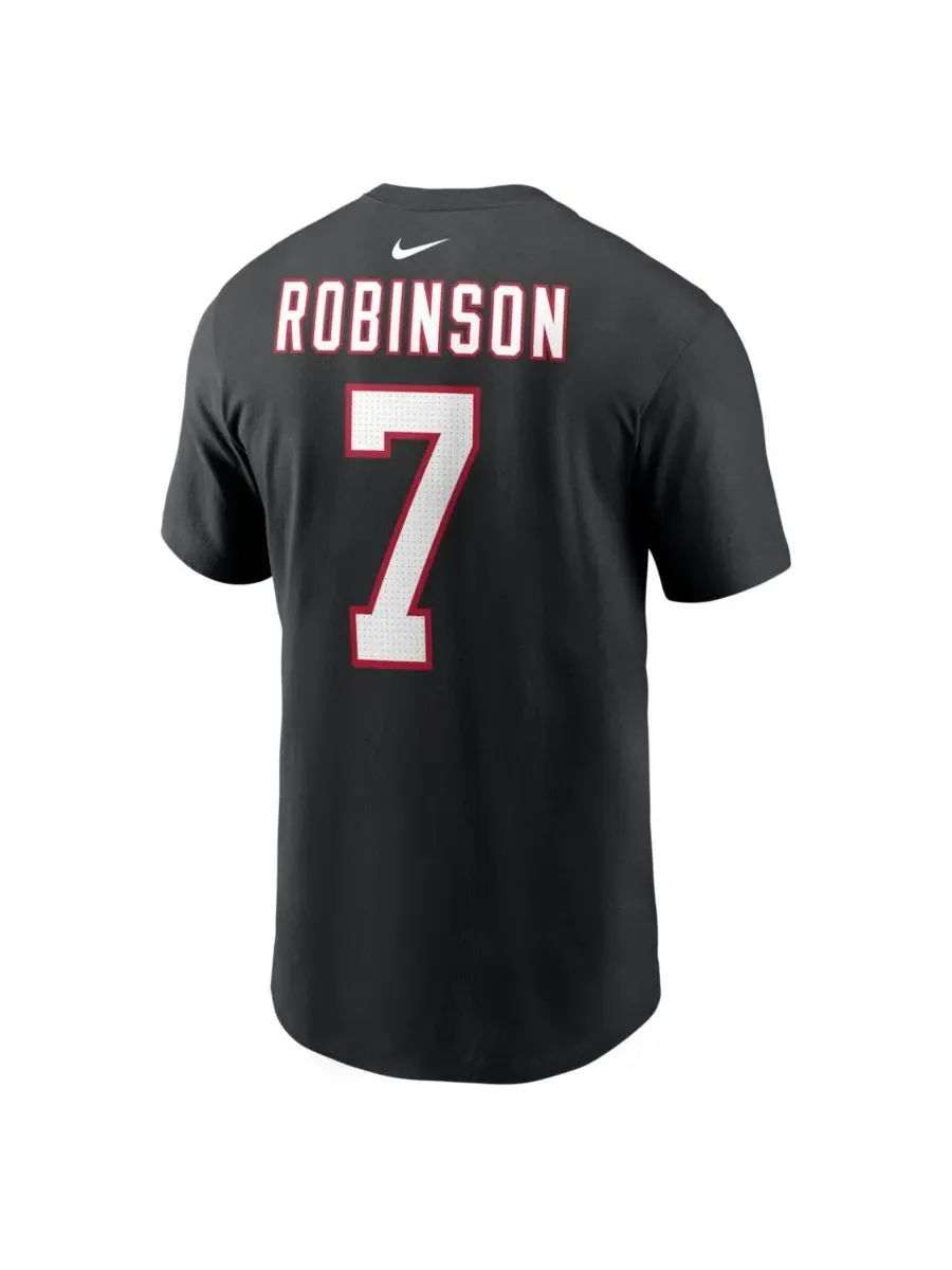 Футболка с длинным рукавом Bijan Robinson Black Atlanta Falcons Name & Number Nike — изображение 3 из 3, черный