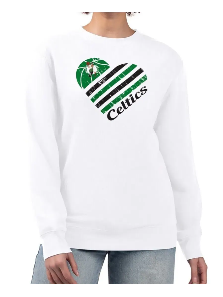 Женский флисовый пуловер с графическим принтом Boston Celtics Heart G-III 4Her by Carl Banks — изображение 1 из 3, белый