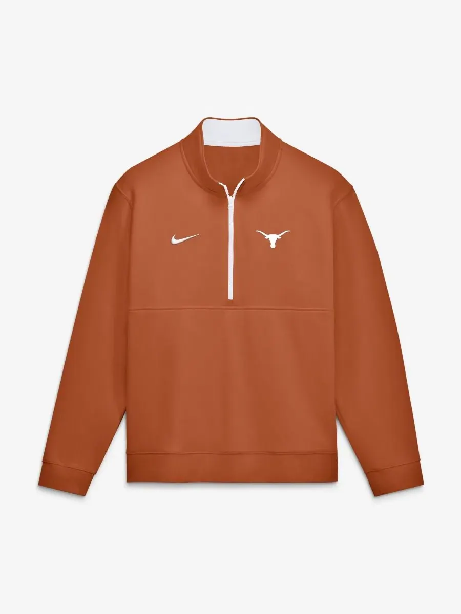 Половина молнии с капюшоном из флиса Primetime Club Fleece Half-Zip Pullover Nike — изображение 1 из 2, оранжевый белый