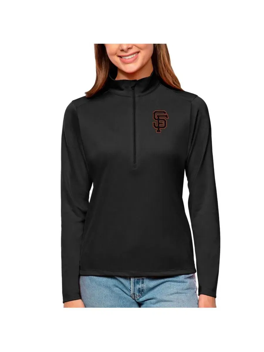 Женский пуловер с четверть-застежкой San Francisco Giants Tribute Antigua — изображение 1 из 1, черный