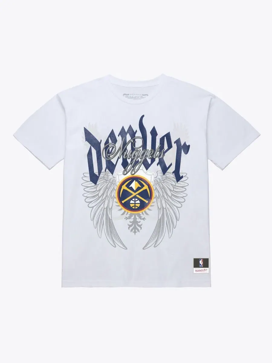 Футболка хлопковая с принтом Old English Classic Mitchell & Ness — изображение 1 из 2, белый