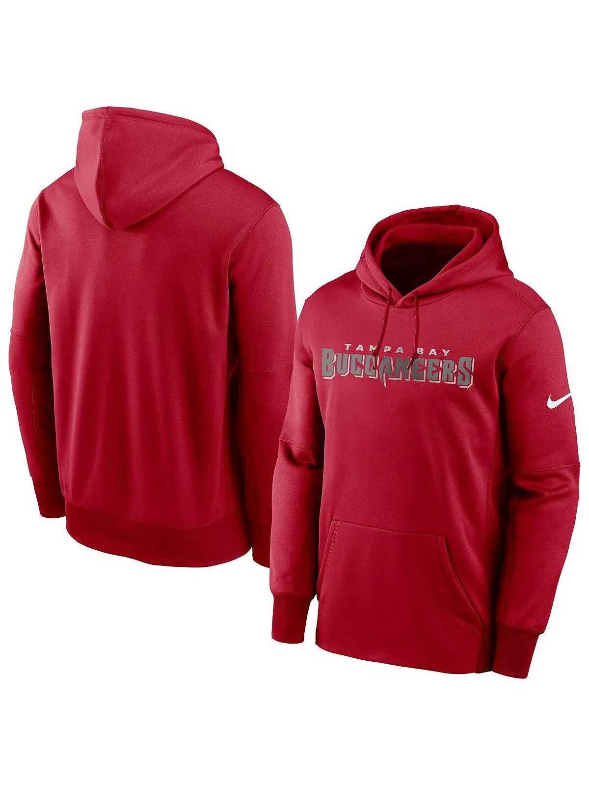 Мужская красная толстовка с капюшоном tampa bay buccaneers fan gear wordmark performance Nike — изображение 1 из 3, красный