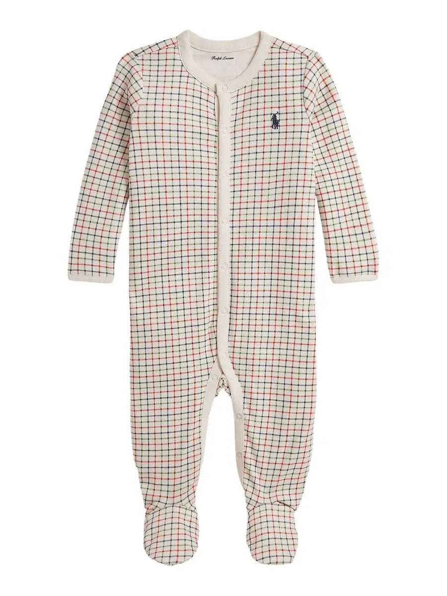 Детский комбинезон с ножками и принтом Tattersall Polo Ralph Lauren, Havenswood Tattersall — изображение 1 из 3
