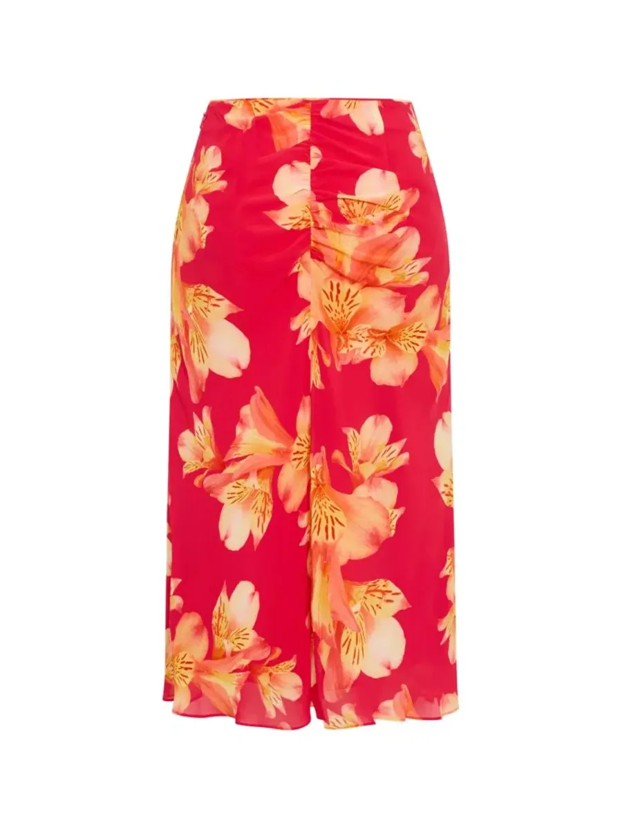 Юбка макси с принтом Soiree Print CITY CHIC, Fuchsia Lily — изображение 5 из 5