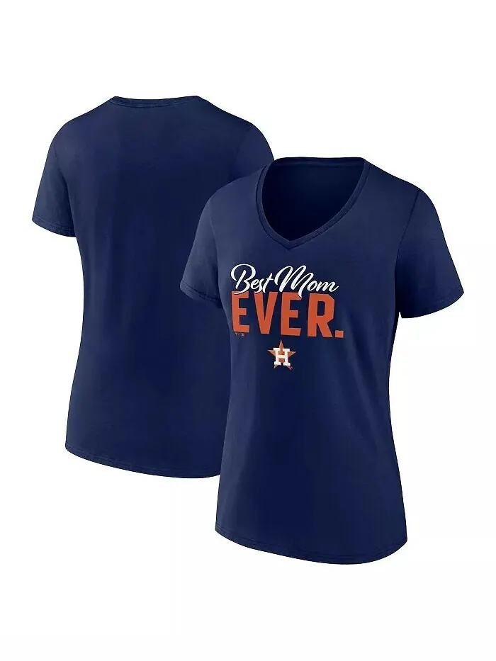 Женская темно-синяя футболка с v-образным вырезом Houston Astros Mother's Day Fanatics — изображение 1 из 1