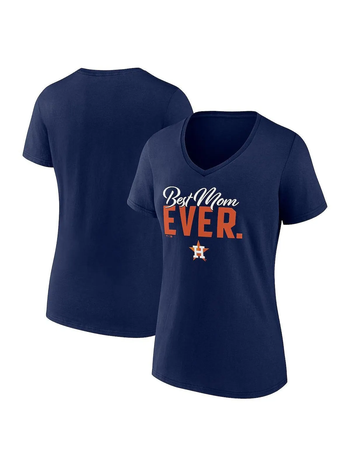 Женская темно-синяя футболка с v-образным вырезом с логотипом Houston Astros Mother's Day Fanatics — изображение 1 из 1