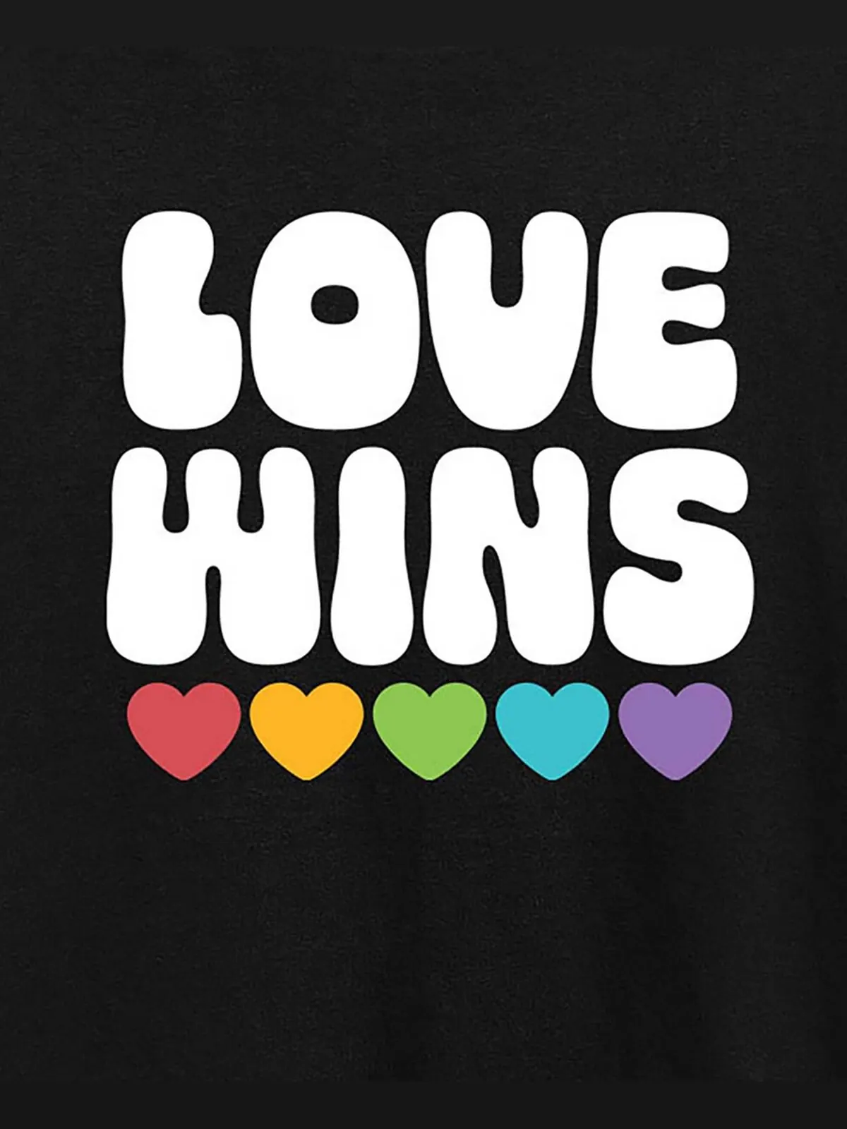 Модная футболка больших размеров с рисунком Love Wins Air Waves — изображение 3 из 3, черный