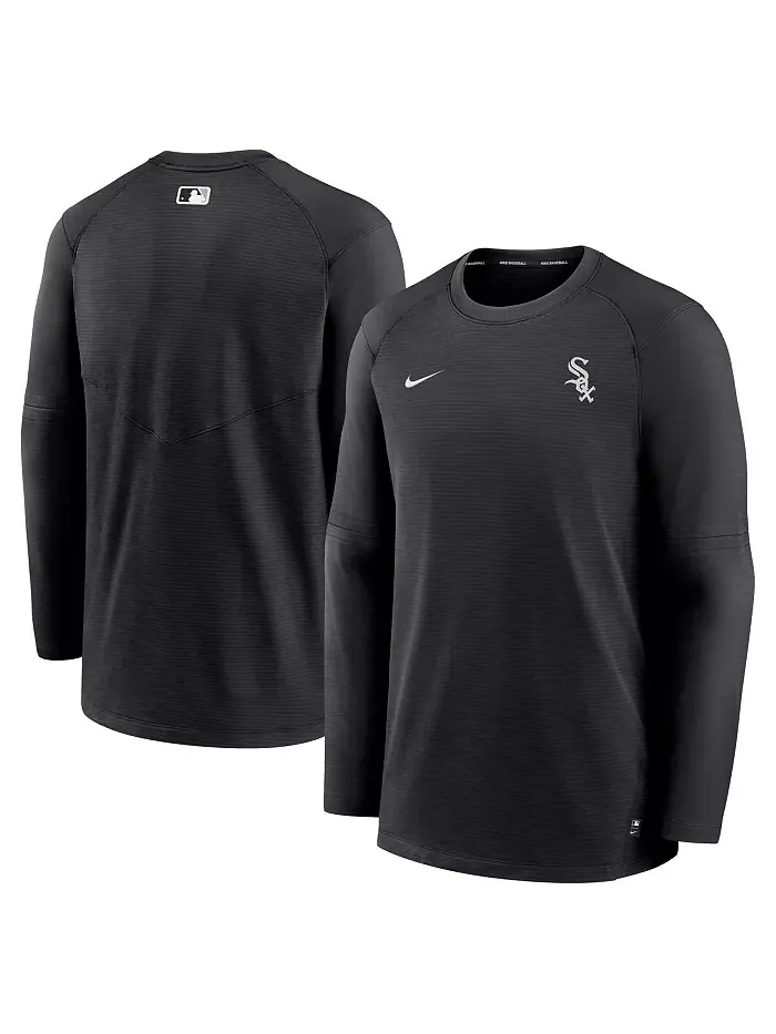 Мужская черная футболка с длинным рукавом Chicago White Sox Authentic Collection Logo Performance — изображение 1 из 3