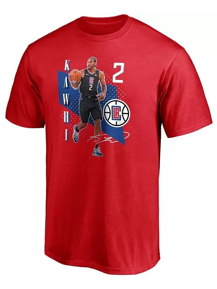 Мужская красная футболка Kawhi Leonard LA Clippers Pick Roll Fanatics — изображение 2 из 3