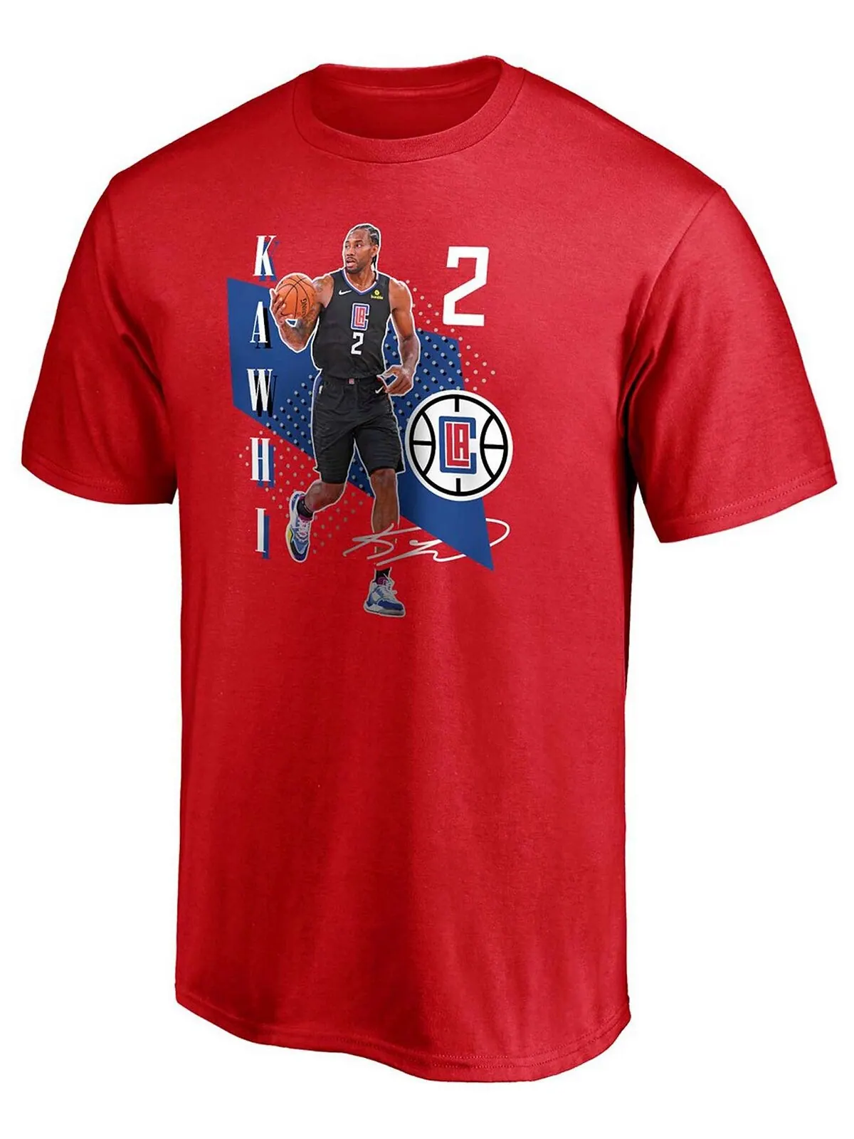 Мужская красная футболка Kawhi Leonard LA Clippers Pick Roll Fanatics — изображение 2 из 3, красный