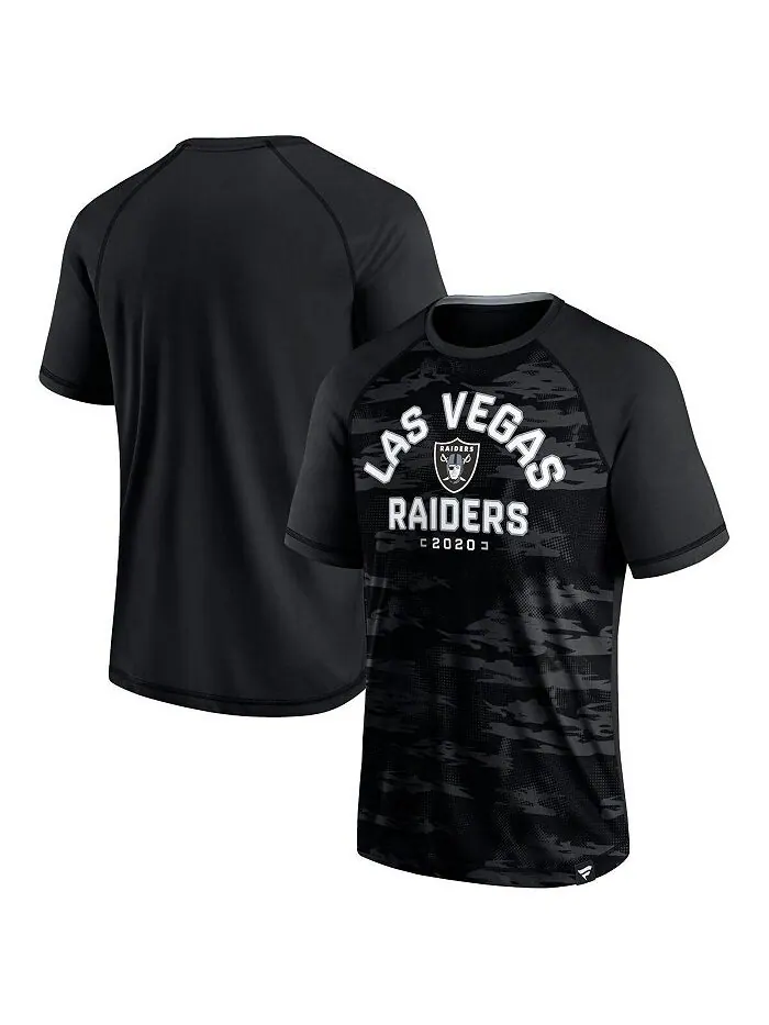 Мужская черная футболка с логотипом Las Vegas Raiders Hail Mary реглан Fanatics — изображение 1 из 3, черный