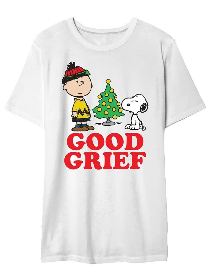 Мужская футболка с рисунком Charlie Brown Good Greif Holiday AIRWAVES — изображение 1 из 1