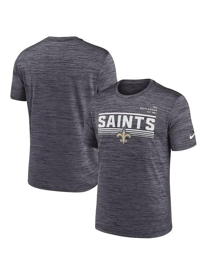 Мужская антрацитовая футболка New Orleans Saints Yardline Velocity Performance Nike — изображение 1 из 3, серый