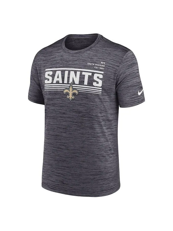Мужская антрацитовая футболка New Orleans Saints Yardline Velocity Performance Nike — изображение 2 из 3, серый