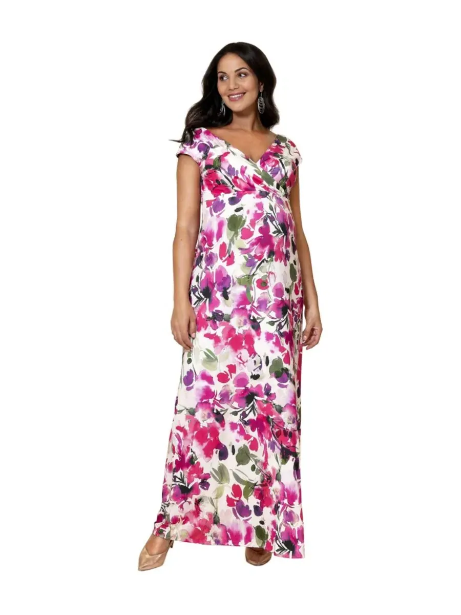 Платье-макси Alana с принтом Tiffany Rose Maternity, Fuschia Florals — без цвета