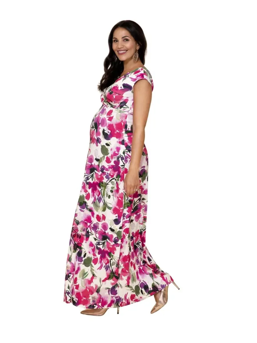 Платье-макси Alana с принтом Tiffany Rose Maternity, Fuschia Florals — изображение 4 из 7