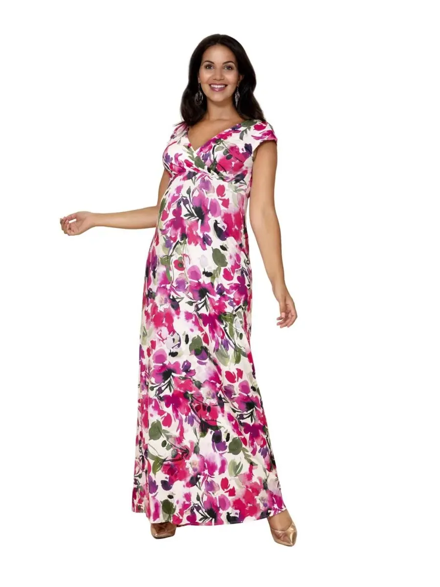 Платье-макси Alana с принтом Tiffany Rose Maternity, Fuschia Florals — изображение 5 из 7