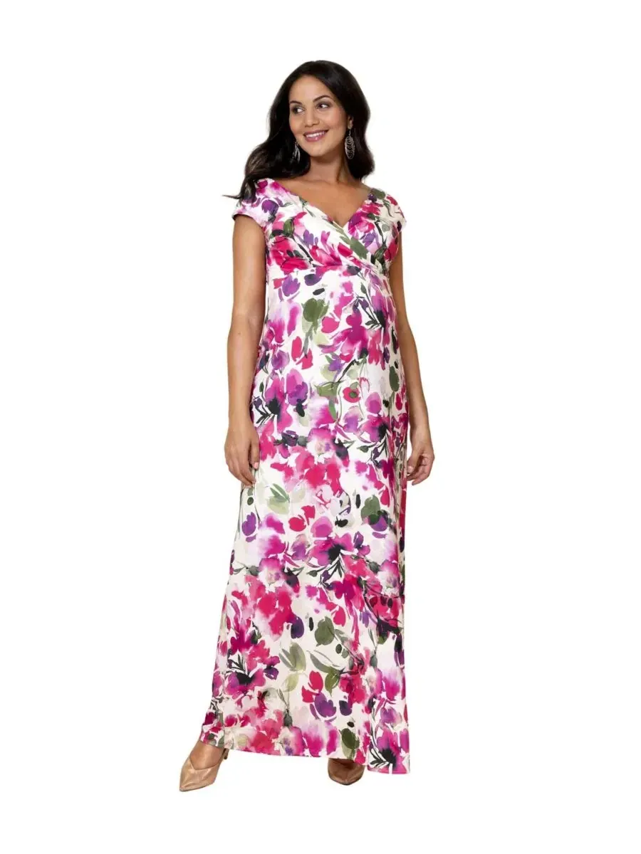 Платье-макси Alana с принтом Tiffany Rose Maternity, Fuschia Florals — изображение 6 из 7