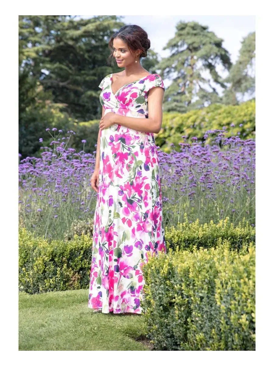 Платье-макси Alana с принтом Tiffany Rose Maternity, Fuschia Florals — изображение 7 из 7