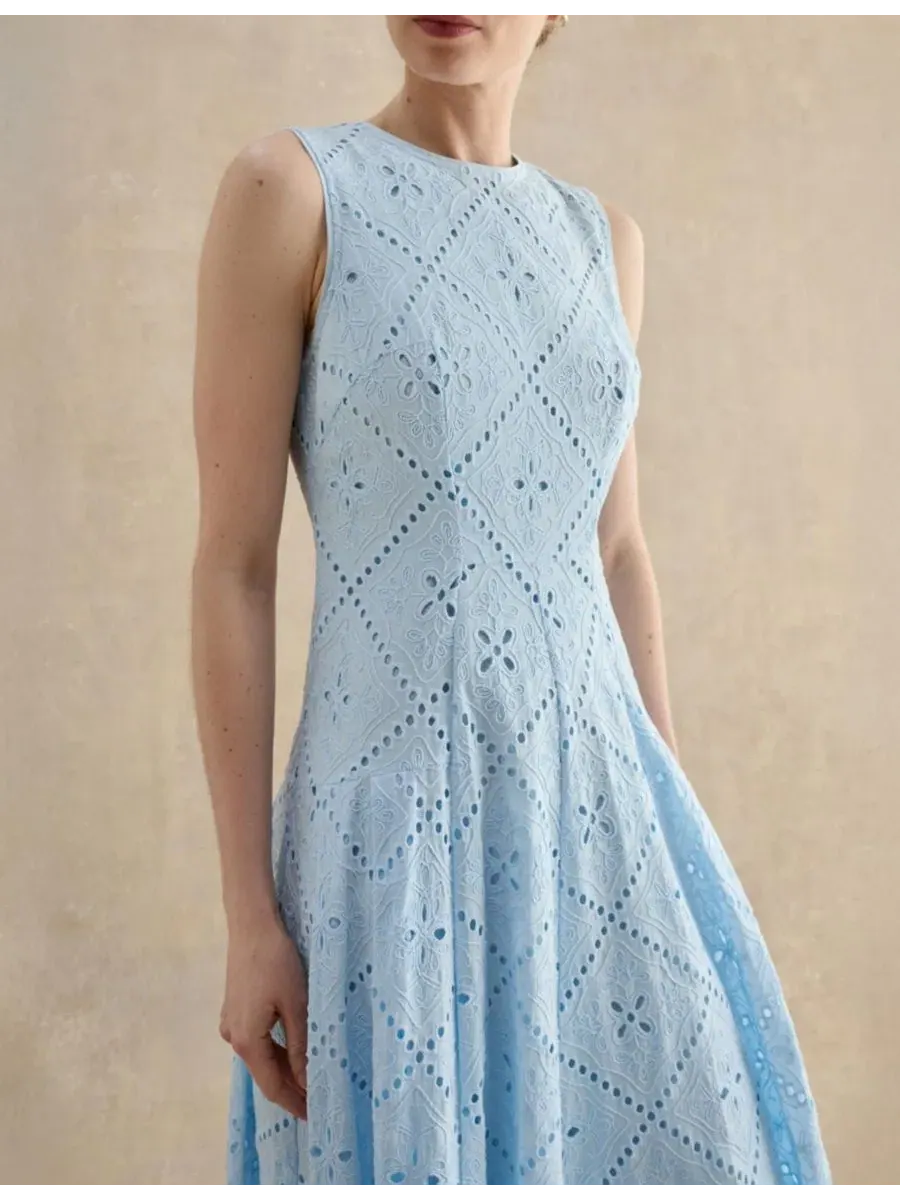 Платье Lexia Embroidered Hobbs London, PaleYellow — изображение 2 из 5