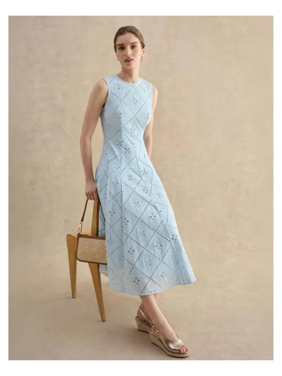 Платье Lexia Embroidered Hobbs London, PaleYellow — изображение 5 из 5