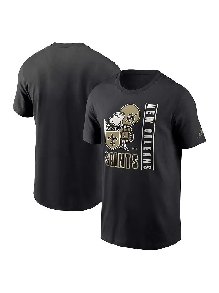 Мужская черная футболка New Orleans Saints Lockup Essential Nike