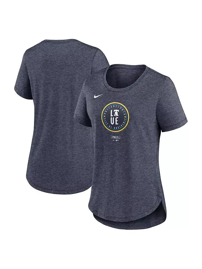 Женская темно-синяя футболка Philadelphia Phillies 2024 City Connect Tri-Blend Nike — изображение 1 из 3