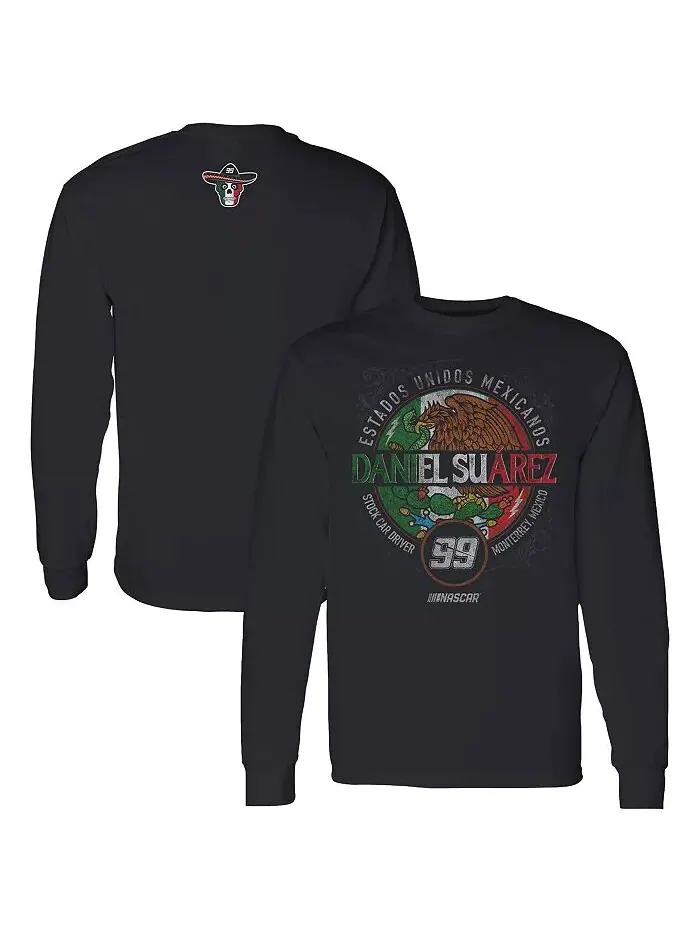 Мужская черная футболка с длинным рукавом Daniel Suarez Pancho Trackhouse Racing Team Collection — изображение 1 из 3