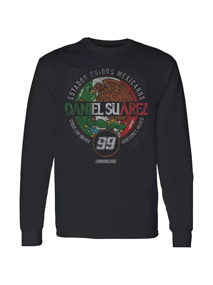 Мужская черная футболка с длинным рукавом Daniel Suarez Pancho Trackhouse Racing Team Collection — изображение 2 из 3