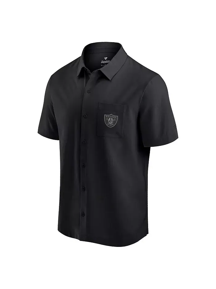 Мужская черная футболка с пуговицами Las Vegas Raiders Front Office Fanatics — изображение 3 из 3