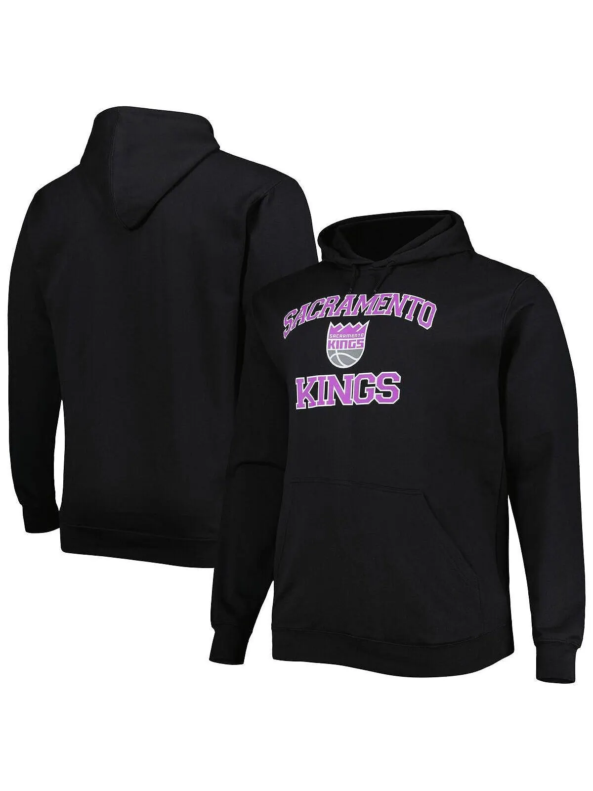 Мужская черная толстовка с капюшоном sacramento kings big and tall heart and soul Profile — черный
