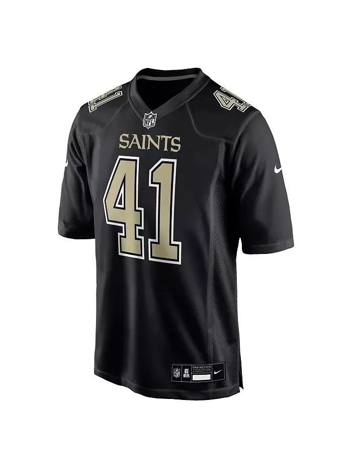 Мужская модная игровая футболка Alvin Kamara Carbon Black New Orleans Saints Nike — изображение 3 из 3