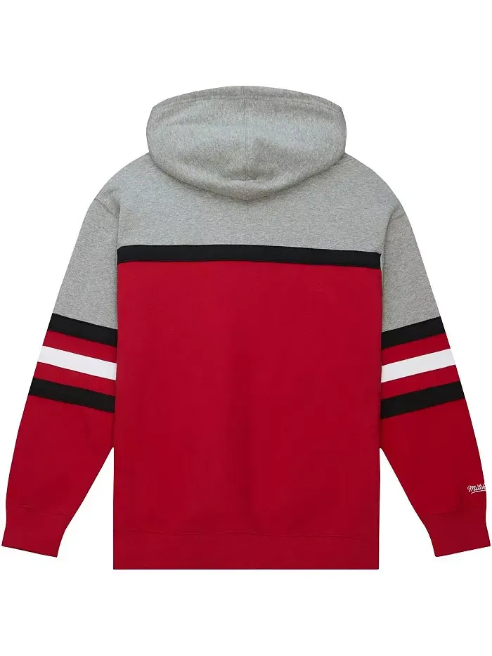 Мужская красная и серая толстовка с капюшоном Detroit Red Wings Head Coach Mitchell & Ness — изображение 3 из 4