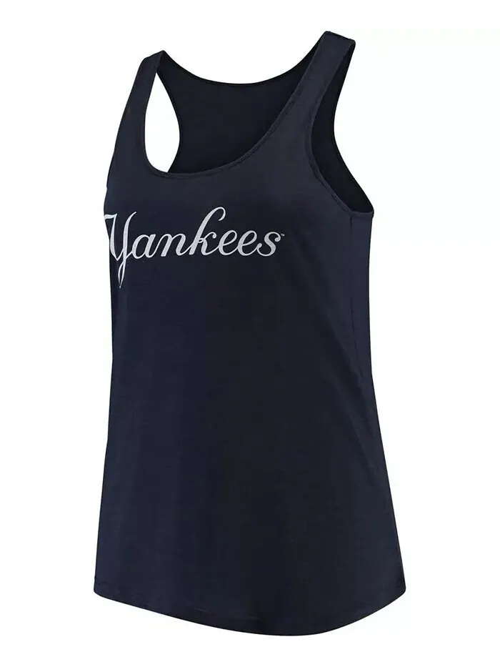 Женская темно-синяя майка больших размеров New York Yankees Swing For The Fences Racerback Soft As
