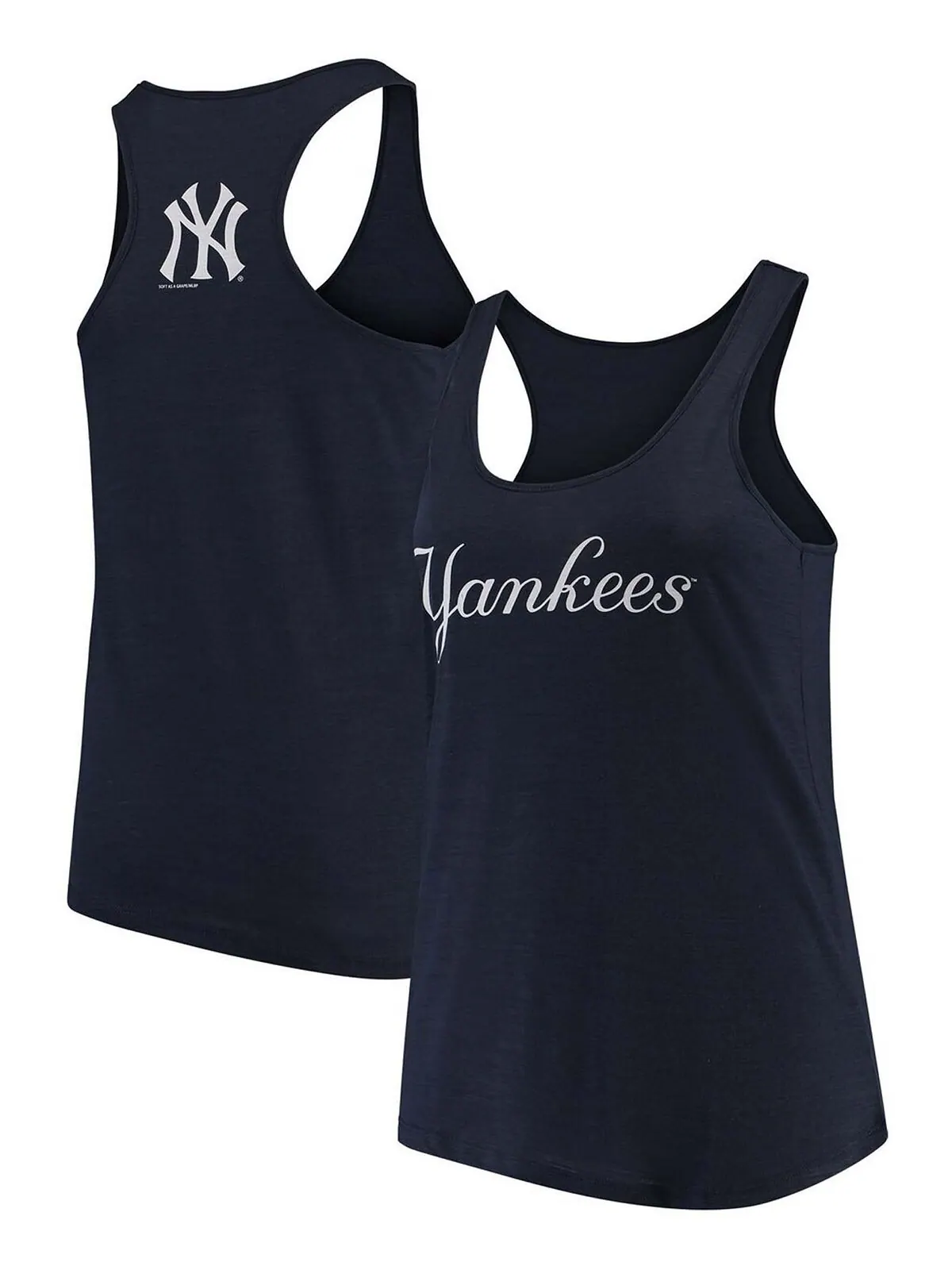 Женская темно-синяя майка больших размеров New York Yankees Swing For The Fences Racerback Soft As — изображение 3 из 4