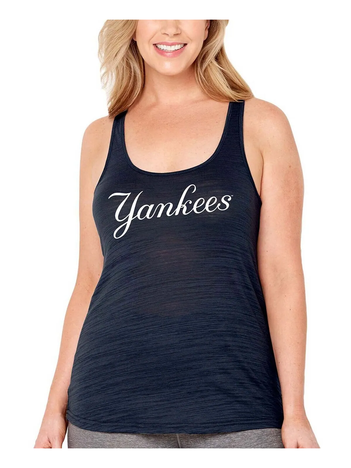 Женская темно-синяя майка больших размеров New York Yankees Swing For The Fences Racerback Soft As — изображение 4 из 4