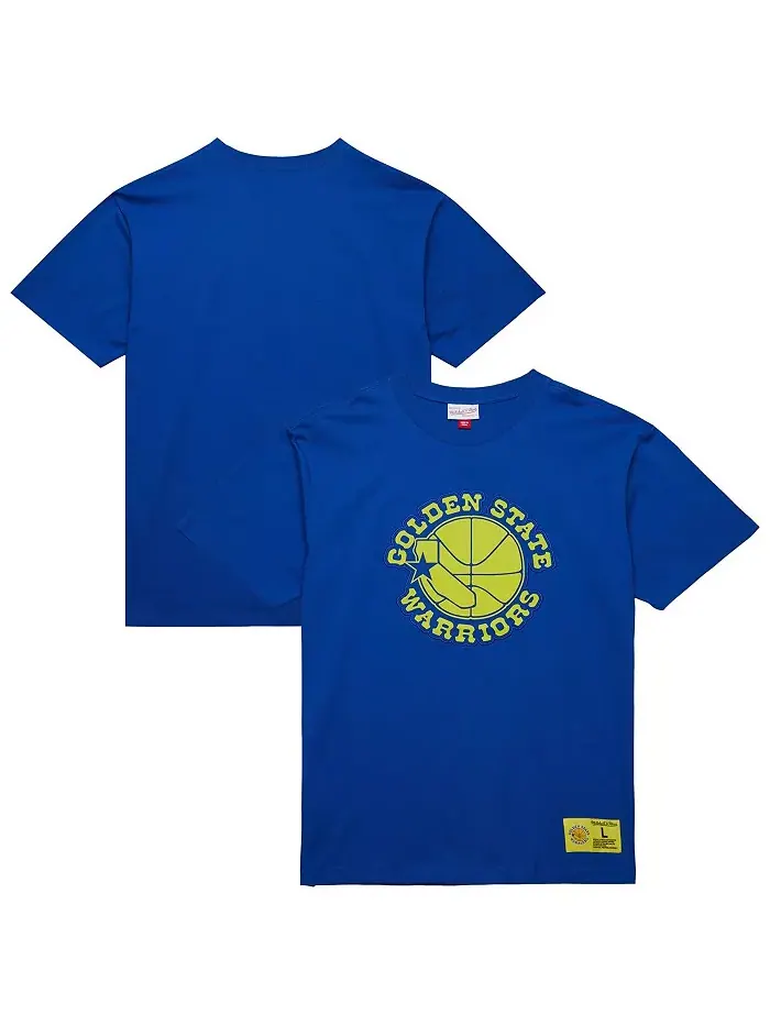 Мужская футболка премиум-класса Royal Golden State Warriors Hardwood Classics Neon Nights Mitchell — изображение 1 из 5