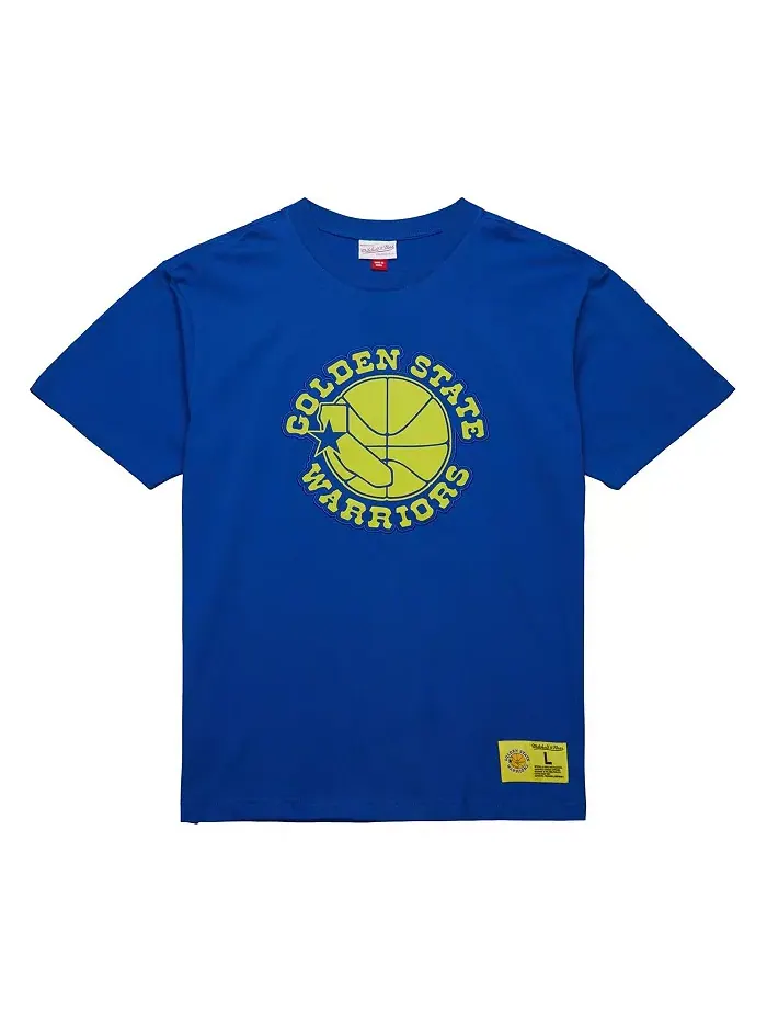 Мужская футболка премиум-класса Royal Golden State Warriors Hardwood Classics Neon Nights Mitchell — изображение 4 из 5